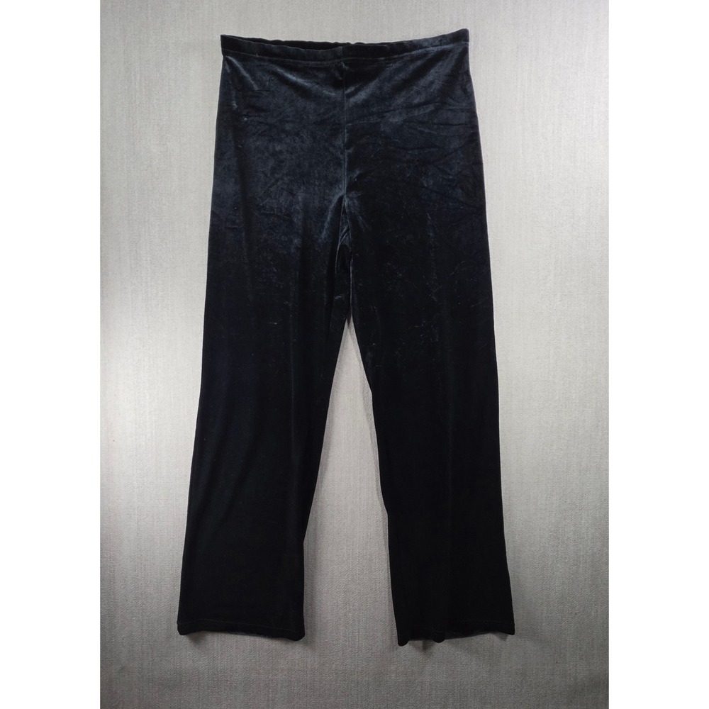 Gap Velvet Pants Women Small Black Wide Leg Stretch Loungewear Holiday 127868‎